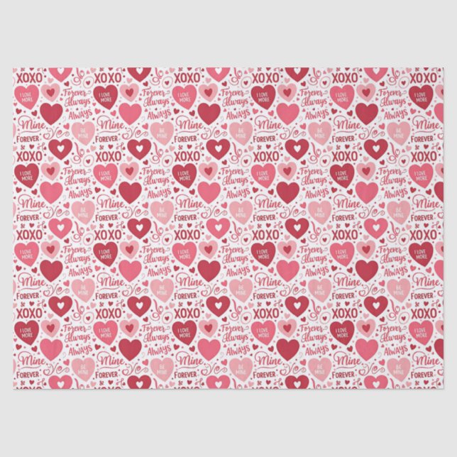 XOXO & Always Be Mine Valentinstag  Seidenpapier (Vorderseite)