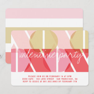 XOXO Amour et baisers Invitation de la fête de la 