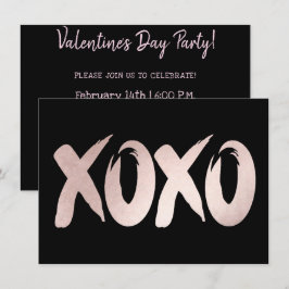 XOXO Blush Pink | Chic Brushstroke Valentinstag Einladung