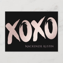 XOXO Blush Pink | Handbuchstaben Pinselstrich Postkarte