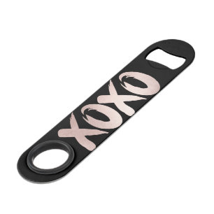 XOXO Blush Pink Handgeschriebenes Pinselskript Speed Flaschenöffner