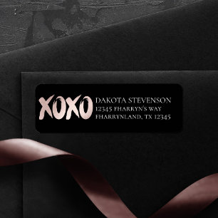 XOXO Blush Pink Lässige Pinselstrich-Adresse
