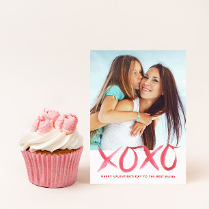 XOXO Carte photo de la Saint Valentin pour maman