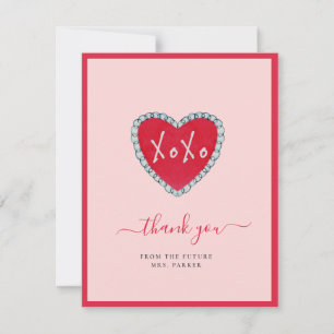 XOXO Coeurs rouges Douche nuptiale Carte de remerc