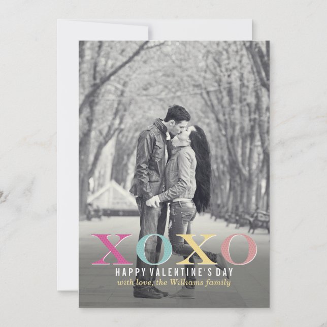 XOXO coloré | Cartes Saint Valentin (Devant)