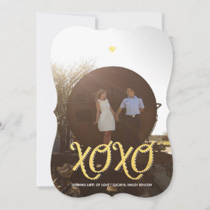 XOXO D'Or   Carte photo de la Saint Valentin