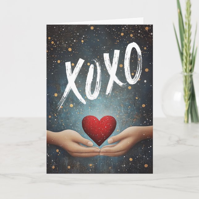 XOXO: Ein Geschenk der Liebe Feiertagskarte (Vorderseite)