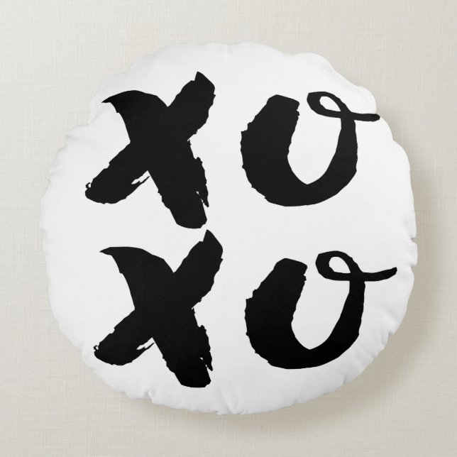 XOXO Embauches et baisers | Coussin rond de la typ (Devant)