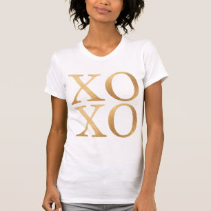 XOXO/Faux Gold/modernes Bürsten-Skript T-Shirt
