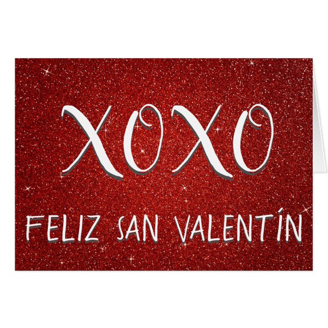 XOXO Feliz San Valentín Parties scintillant rouge  (Devant horizontal)