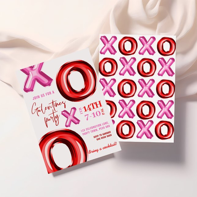 XOXO-Folienballon Galentine Party Einladung (Von Creator hochgeladen)
