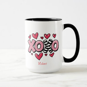 XOXO Frohen Valentinstag süße rote Herzen Tasse
