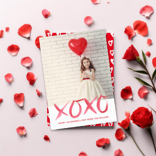 XOXO Frohes Valentinstag Fotokarte Feiertagskarte