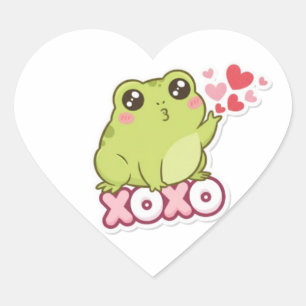XOXO Frosch Aufkleber Süßer Frosch sendet Kuss Rom