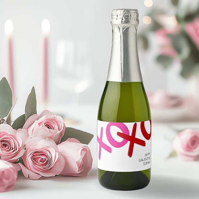 XOXO Galentine Day Hugs and Kisses Best Friend (XOXO Galentine day Hugs and Kisses Best Friend Sparkling Wine Label)