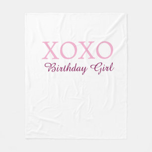 Xoxo Geburtstagsmädchen Name rosa mauve einfach Li Fleecedecke
