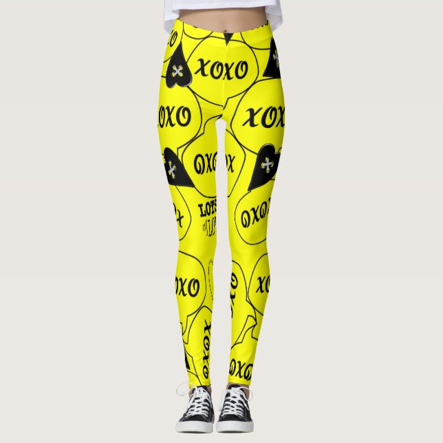 Xoxo-Gelbe Leggings (Vorderseite)