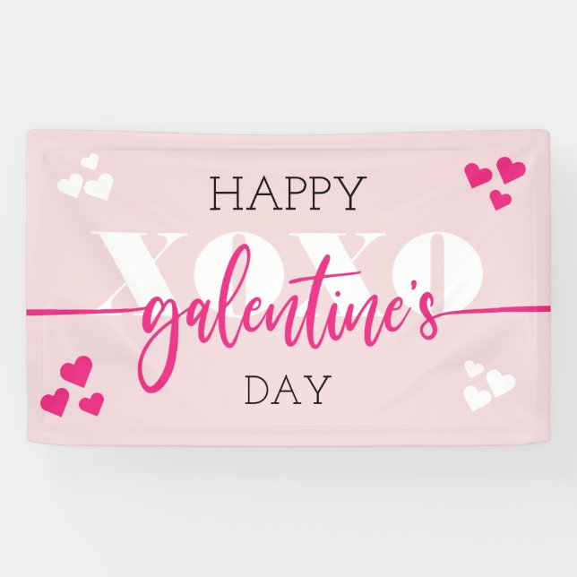 XOXO Glücklicher glanetinischer Tag  Banner (Horizontal)
