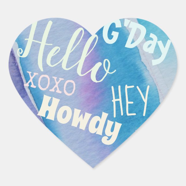 XOXO Hallo Herz-Aufkleber (Vorderseite)