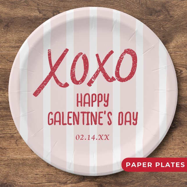 XOXO Hand Drawn Galentine’s Day Party Pappteller (Von Creator hochgeladen)
