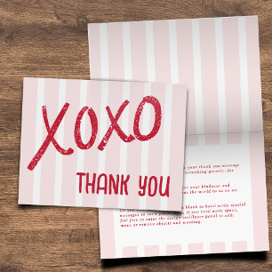 XOXO Handgezeichnete Galentine’s Day-Party-Faltkar Dankeskarte