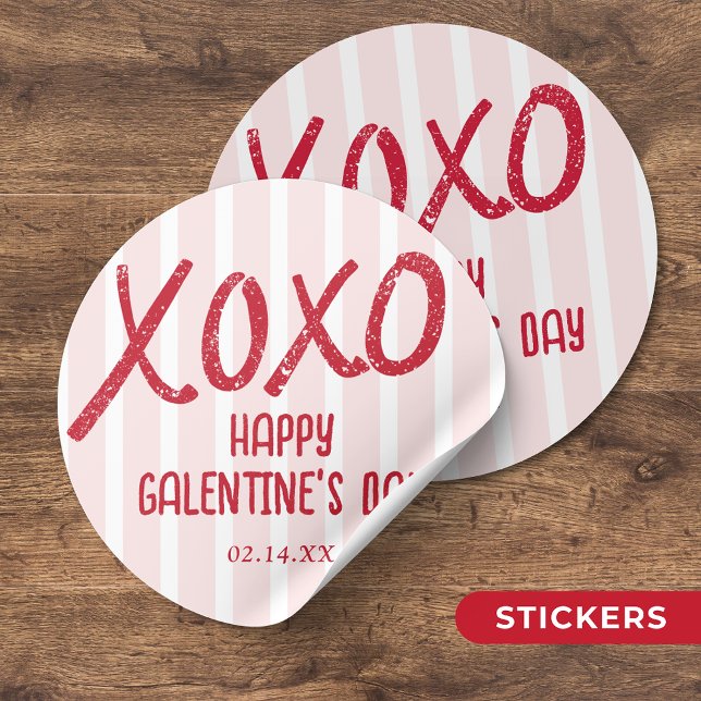 XOXO Handgezeichnete Galentine’s Day-Party Runder Aufkleber (Von Creator hochgeladen)