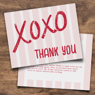 XOXO Handgezeichnete Galentine's Day Party Serviet Dankeskarte
