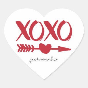 XOXO Heart Arrow Personalisiert Stickers