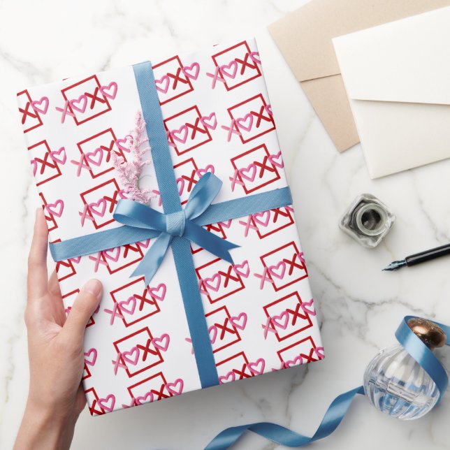 XOXO Heart Valentines Day Love Wrapping Paper Geschenkpapier (Schenken)
