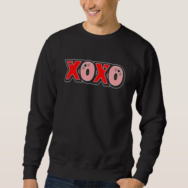 XOXO Hearts Valentine's Day Funny Matching Couple  Sweatshirt (Vorderseite)