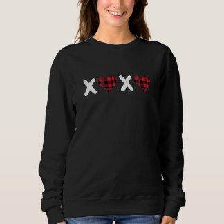 XOXO Hearts Valentines Day Red Plaid Hearts Sweatshirt