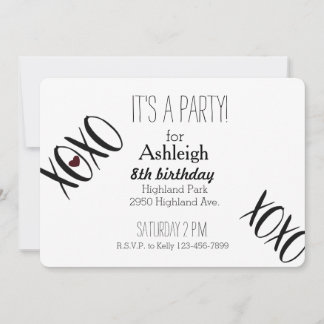 XOXO Herz Birthday Einladung
