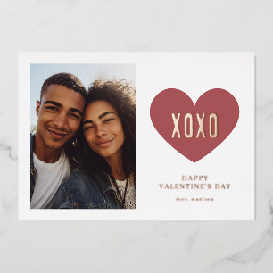 XOXO Herz Foto Valentinstag Folien Feiertagskarte