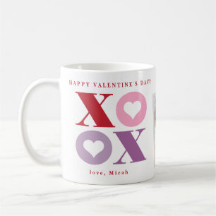 Xoxo Herz Happy Valentine's Day Zwei-Foto-Kaffee  Kaffeetasse