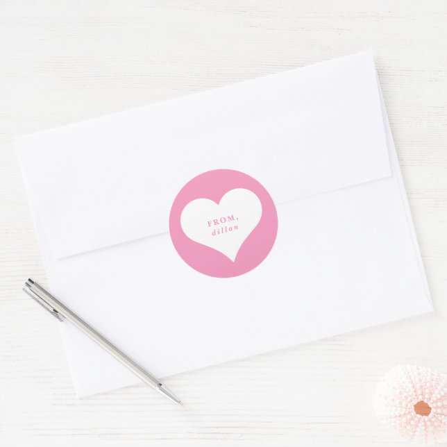 Xoxo Herz-Klasse Valentine's Day-Karte klassisch Runder Aufkleber (Umschlag)