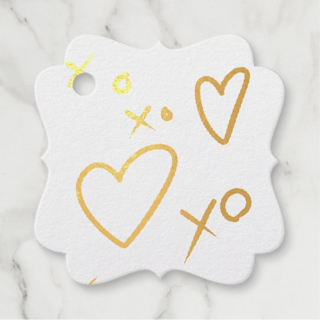 Xoxo Herz Metallic Print Geschenkanhänger (Vorderseite)
