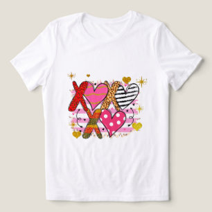 XOXO Herz Niedlich und spielerisch Tri-Blend Shirt