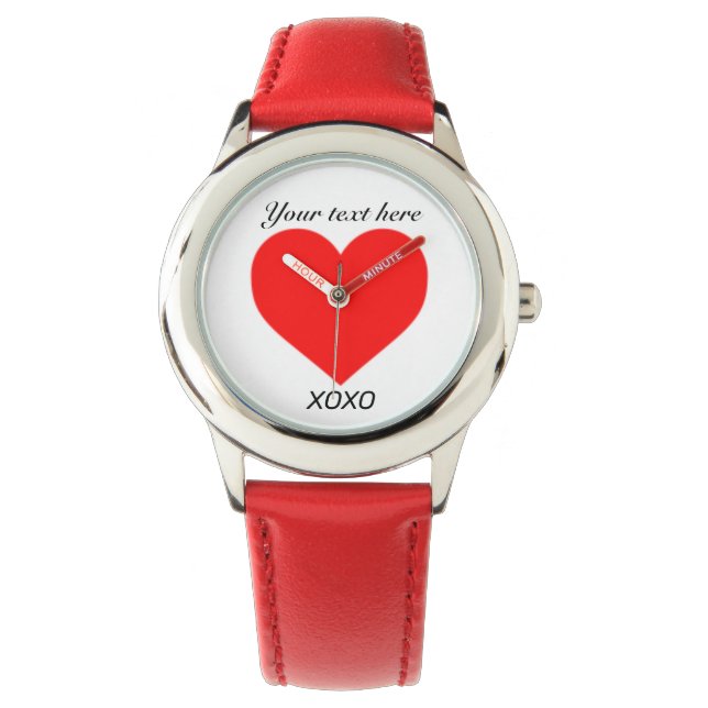XOXO HERZ personalisieren Armbanduhr (Vorderseite)