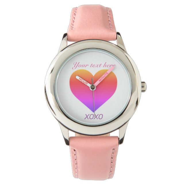 XOXO HERZ personalisieren Armbanduhr (Vorderseite)
