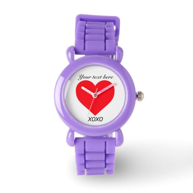 XOXO HERZ personalisieren Armbanduhr (Vorderseite)