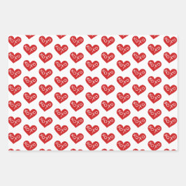 XOXO Herz Valentinstag Geschenke Geschenkpapier Set