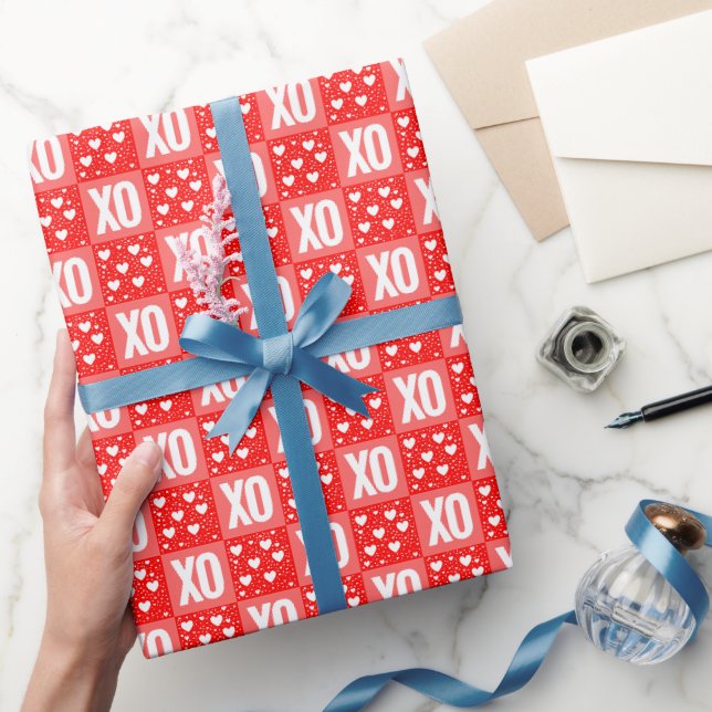 XOXO Herzen Valentinstag Geschenkpapier (Schenken)