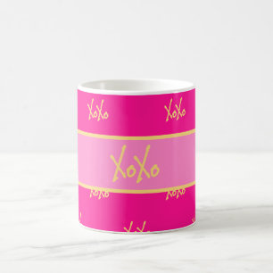 XOXO Hot Pink Typografie Kaffeetasse