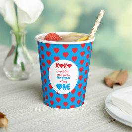 XOXO Hugs and Kisses 1st Birthday Paper Cups Pappbecher