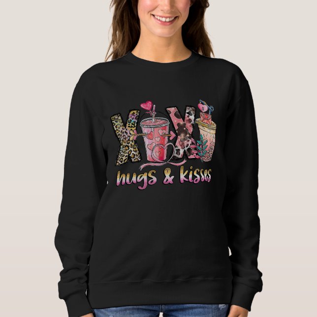 Xoxo Hugs and Kisses Coffee  Heart Valentine's Day Sweatshirt (Vorderseite)