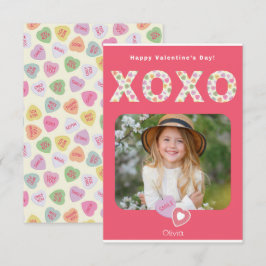 XOXO Hugs and Kisses Foto Classroom Card Dankeskarte