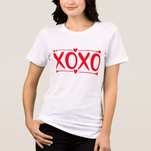 XOXO Hugs and Kisses Moderner Valentinstag Tri-Blend Shirt