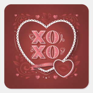 XOXO (Hugs and Kisses) / Square Stickers