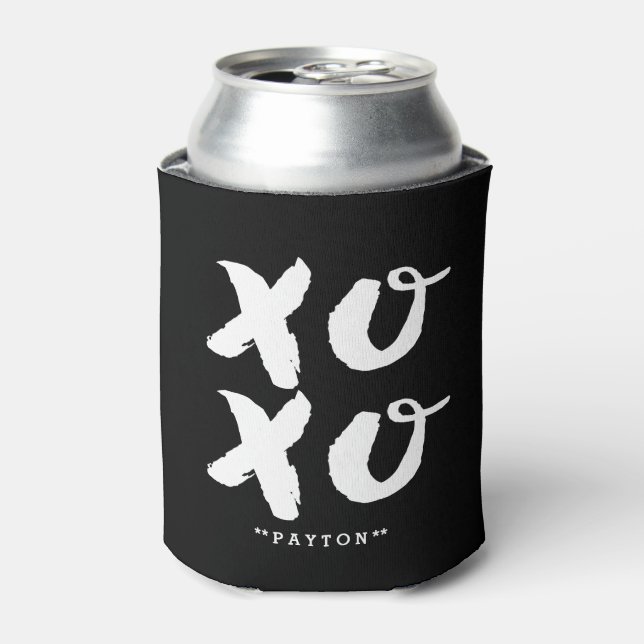 XOXO Hugs & Kisses | Brush Typografy Can Cooler Dosenkühler (Kanne Vorderseite)