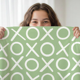 XOXO Hugs & Kisses Green Stylish Modern Pattern Fleecedecke